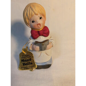 Vintage Merri-Bells Bisque Porcelain Caroler Christmas Bell 1978